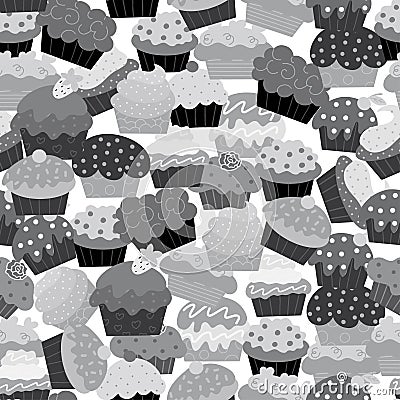 Vector illustration of a pattern of cakes. Vector Illustration